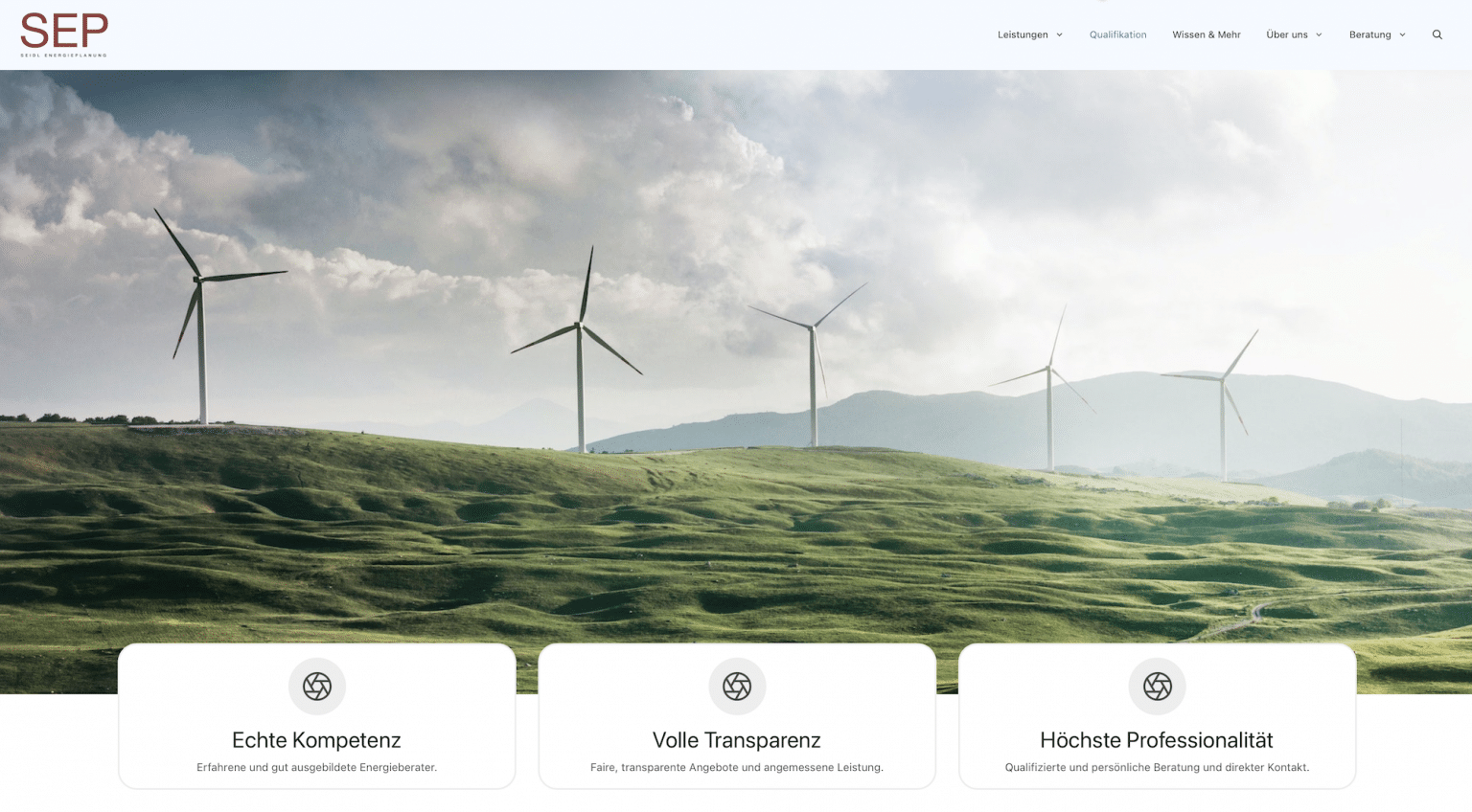 Web Agentur Cloud Portfolio: Website für Energieberatung