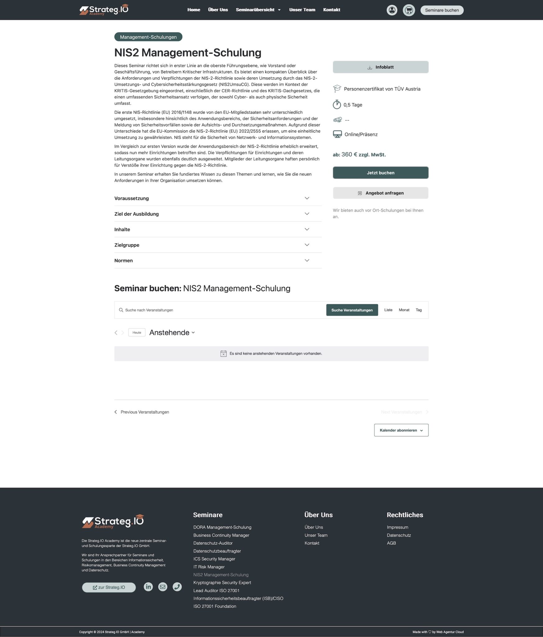 NIS2 Management-Schulung - Strateg.IO Academy